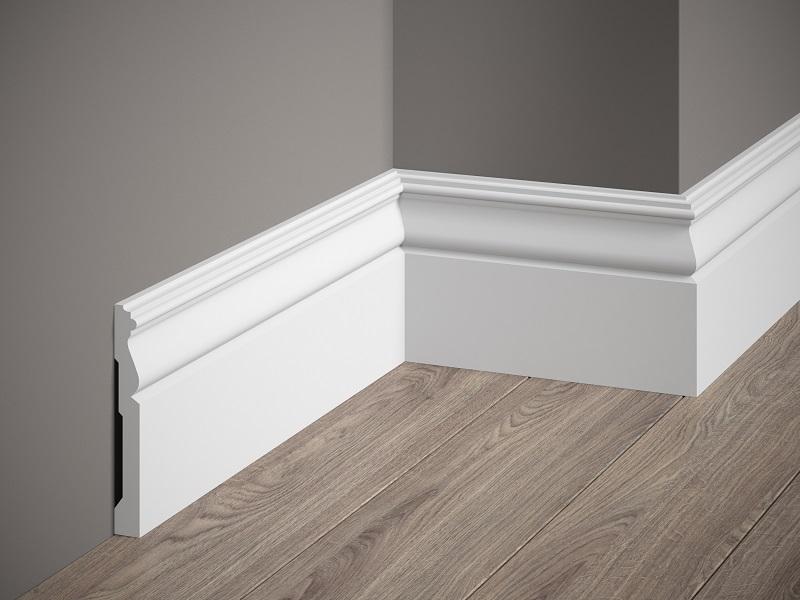 Plinthe décorative en polyuréthane — hauteur 120 mm (réf. ARK-PLI027)