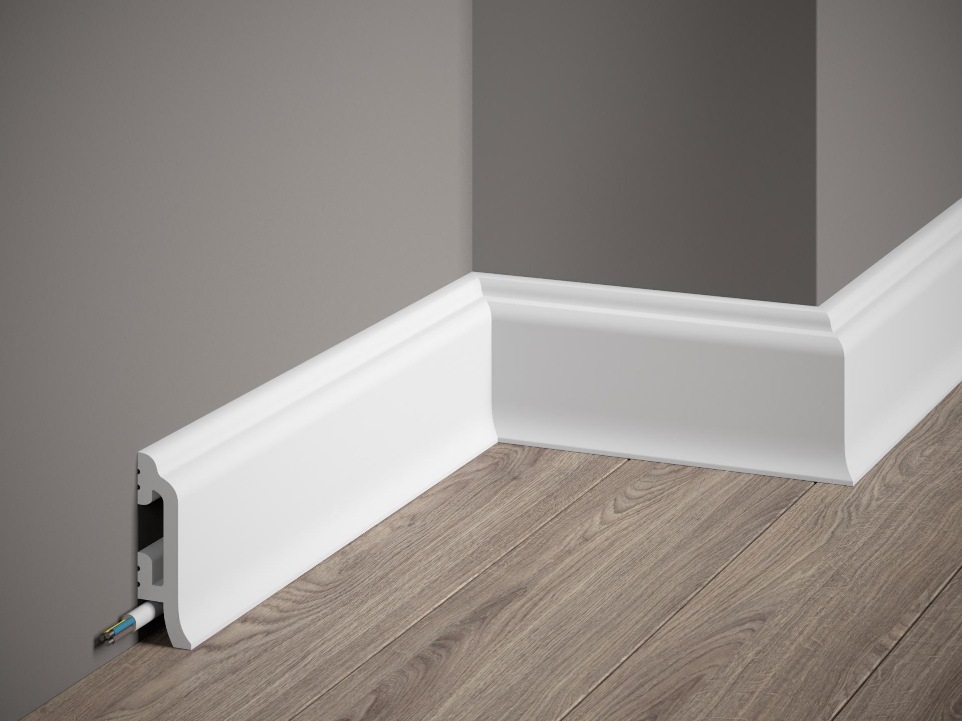 Plinthe décorative en polyuréthane — hauteur 82 mm (réf. ARK-PLI005)