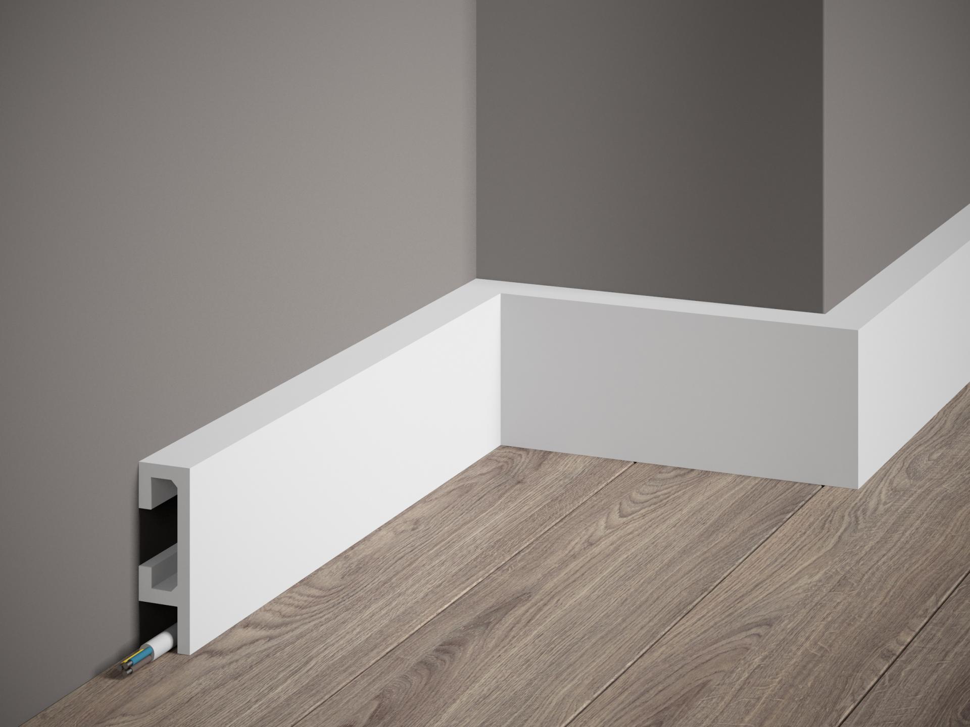 Plinthe décorative en polyuréthane — hauteur 80 mm (réf. ARK-PLI034)